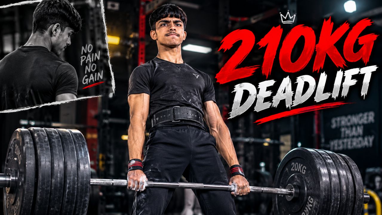 🗣️Me+my friend 210kg dedlift in gym 😎