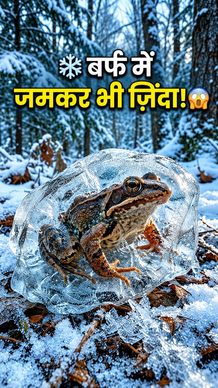 बर्फ में जमकर भी ज़िंदा रहता है ये मेंढक! 😱🐸 | Amazing Animal Facts  #shorts #facts