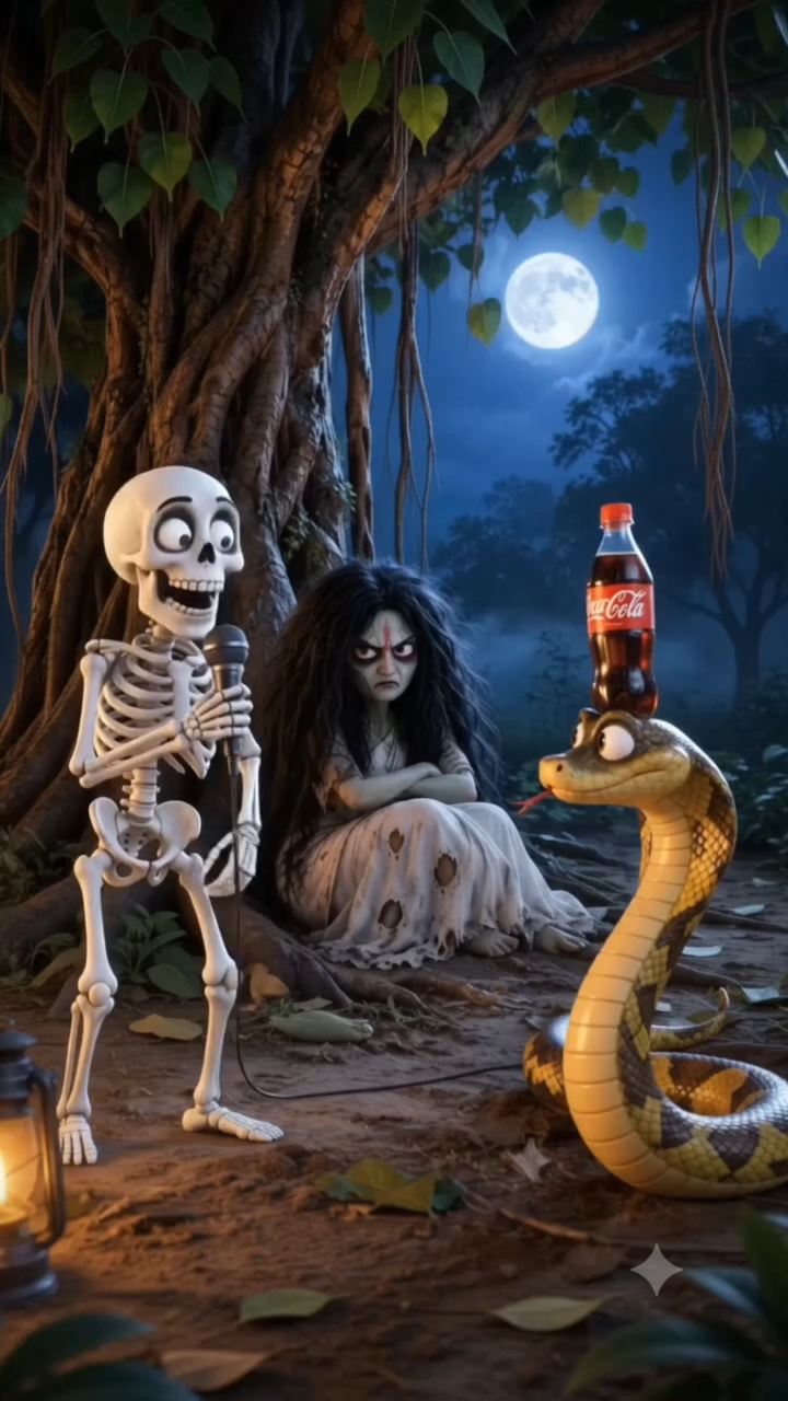 😂 भूतनी, कंकाल और कोबरा की मजेदार महफिल! 🐍💀👻 | Funny AI Video