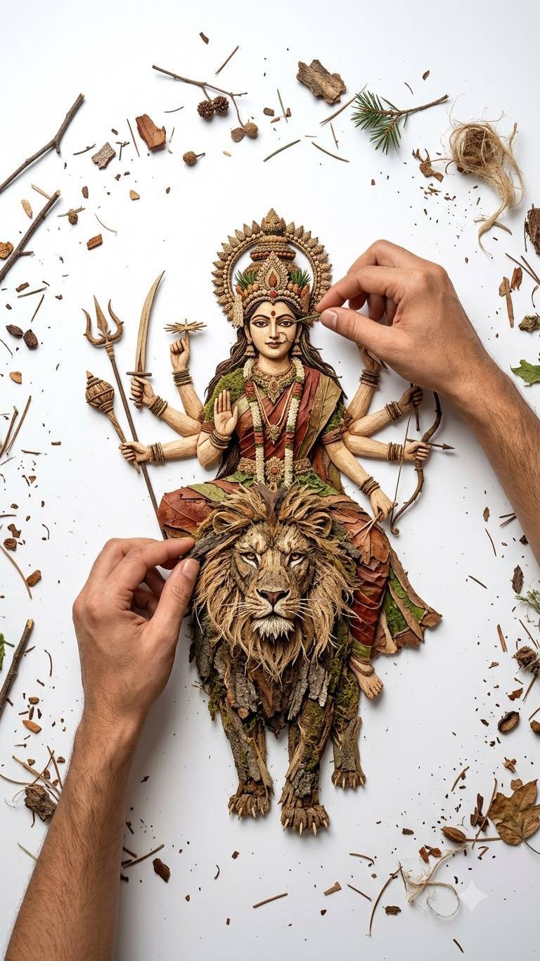 दुर्गा माता अद्भुत दृश्य प्रतिमा