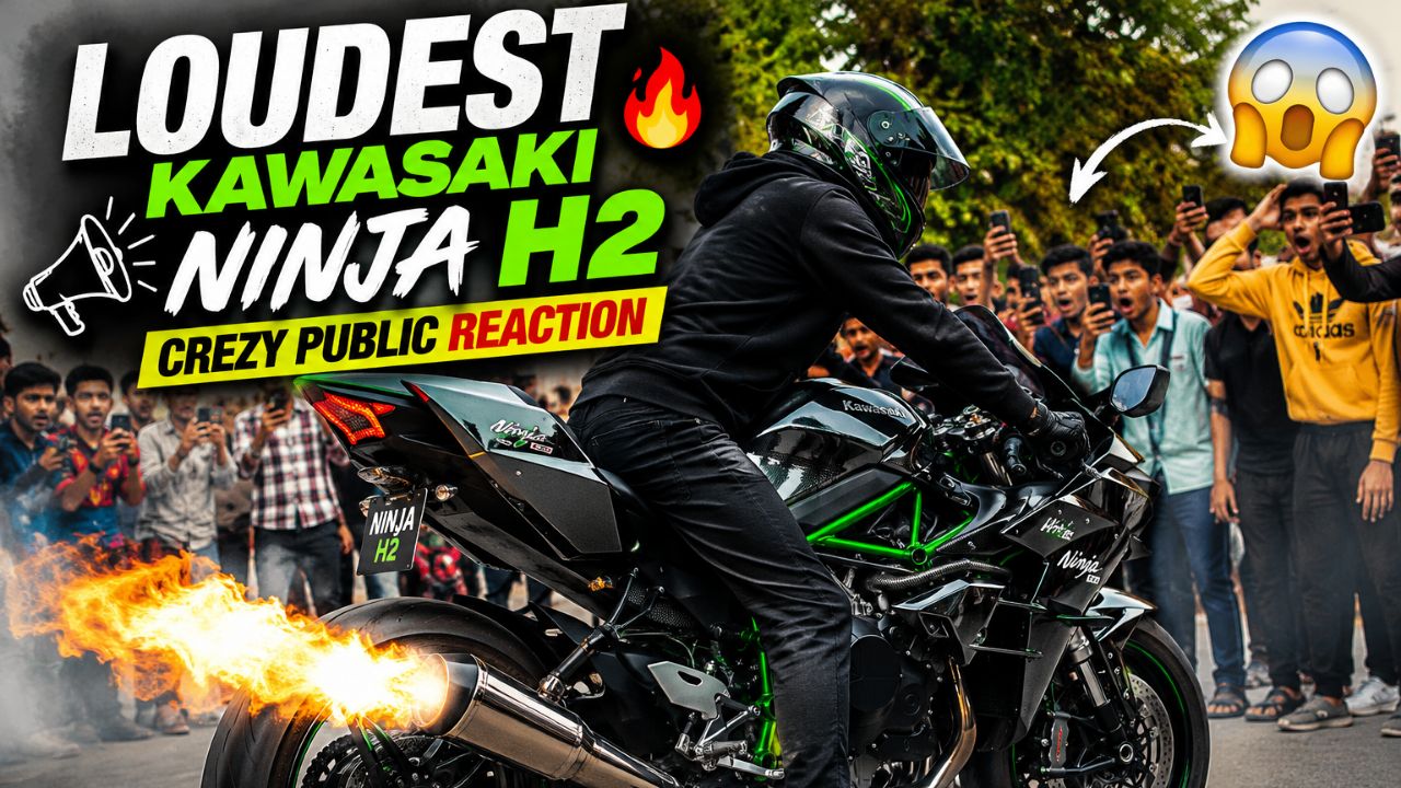 Loudest Kawasaki Ninja H2| Crezy Public Reaction@Rider_2810