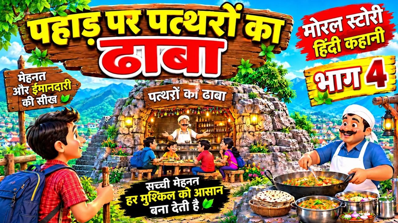 पहाड़ पर पत्थरों का ढाबा भाग 4 😱🔥 | मेहनत और ईमानदारी की सीख | Hindi Moral Stories |हिंदी कार्टून