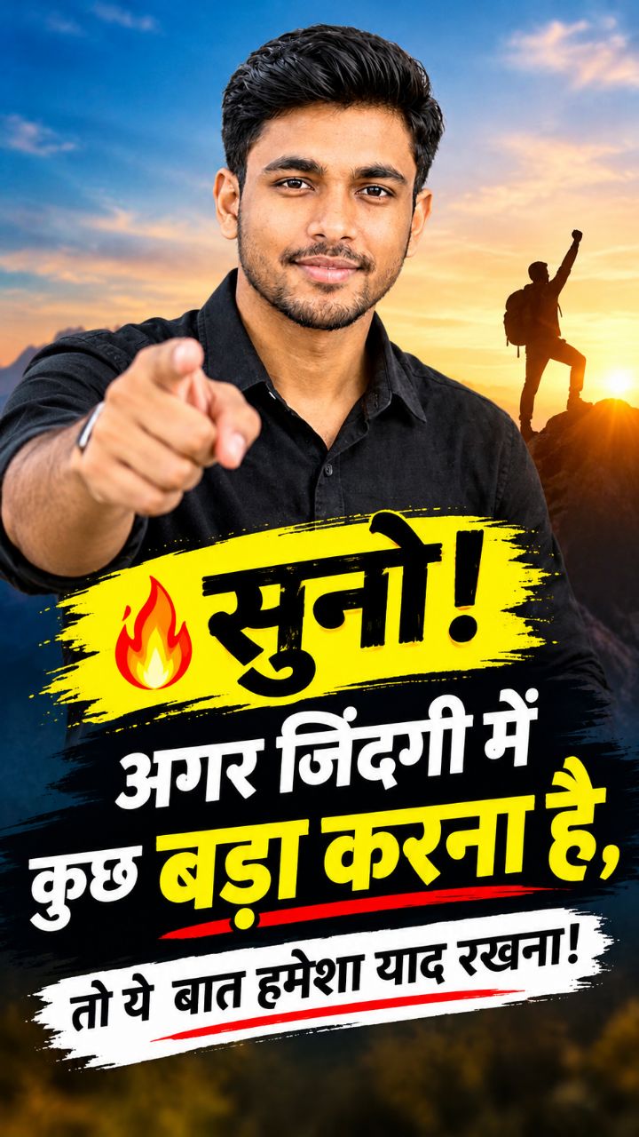 🔥 सुनो! अगर जिंदगी में कुछ बड़ा करना है, तो ये  बात हमेशा याद रखना!