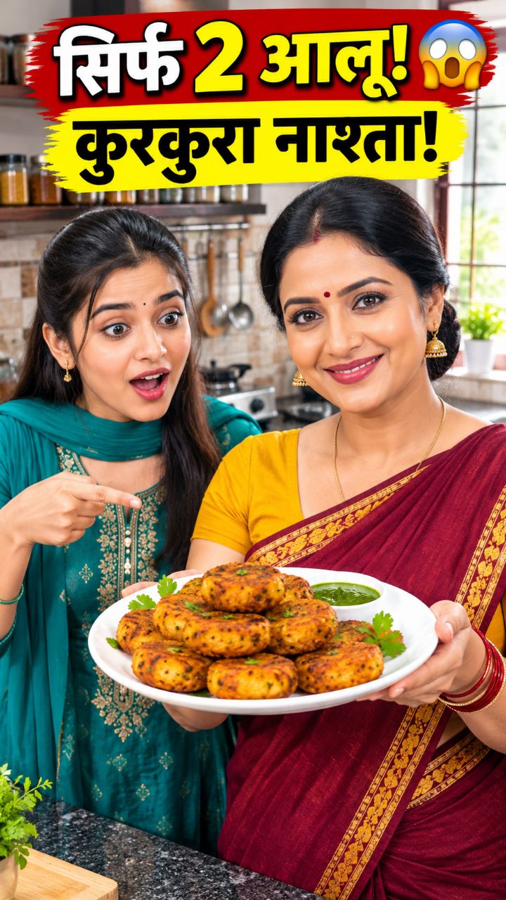 सिर्फ 2 आलू से बनाया कुरकुरा नाश्ता 😱 जेठानी का कमाल! | Aloo Suji Snacks #Shorts