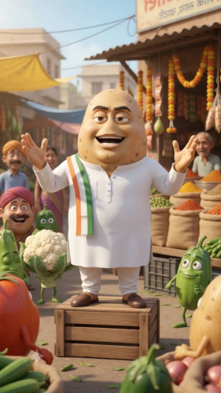 🥔 आलू बना प्रधानमंत्री 😂 फिर जो हुआ, सब्जियाँ हिल गईं! 🤣🌶️ #Shorts