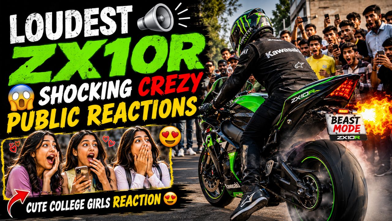 😂🔥 Loudest Kawasaki ZX-10R! Crazy Public Reactions 😱🏍️ | Girls’ Reactions 🔥💀