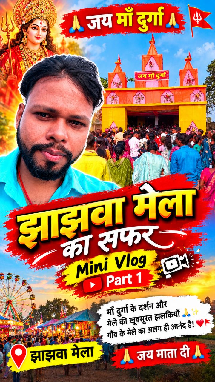 झाझवा मेला का सफर | Mini Vlog Part 1 🔥❤️

माँ दुर्गा के दर्शन और मेले की खूबसूरत झलकियाँ 🙏✨
गाँ