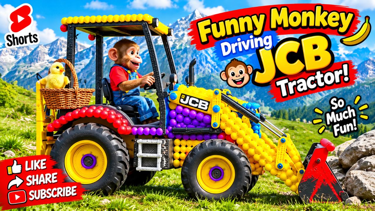JCB India funny monkey #shot #viral
