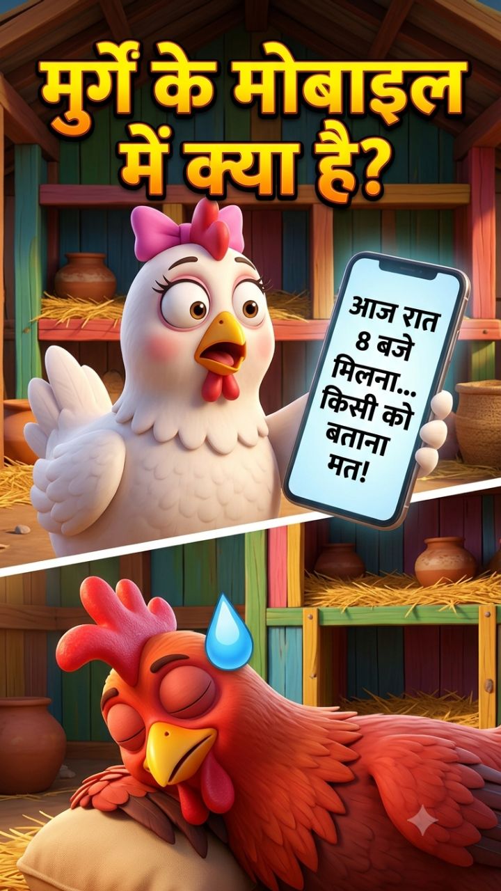 😱📱 मुर्गे के मोबाइल में मिला ये मैसेज! बीवी के उड़ गए होश 😂🐓 #Shorts