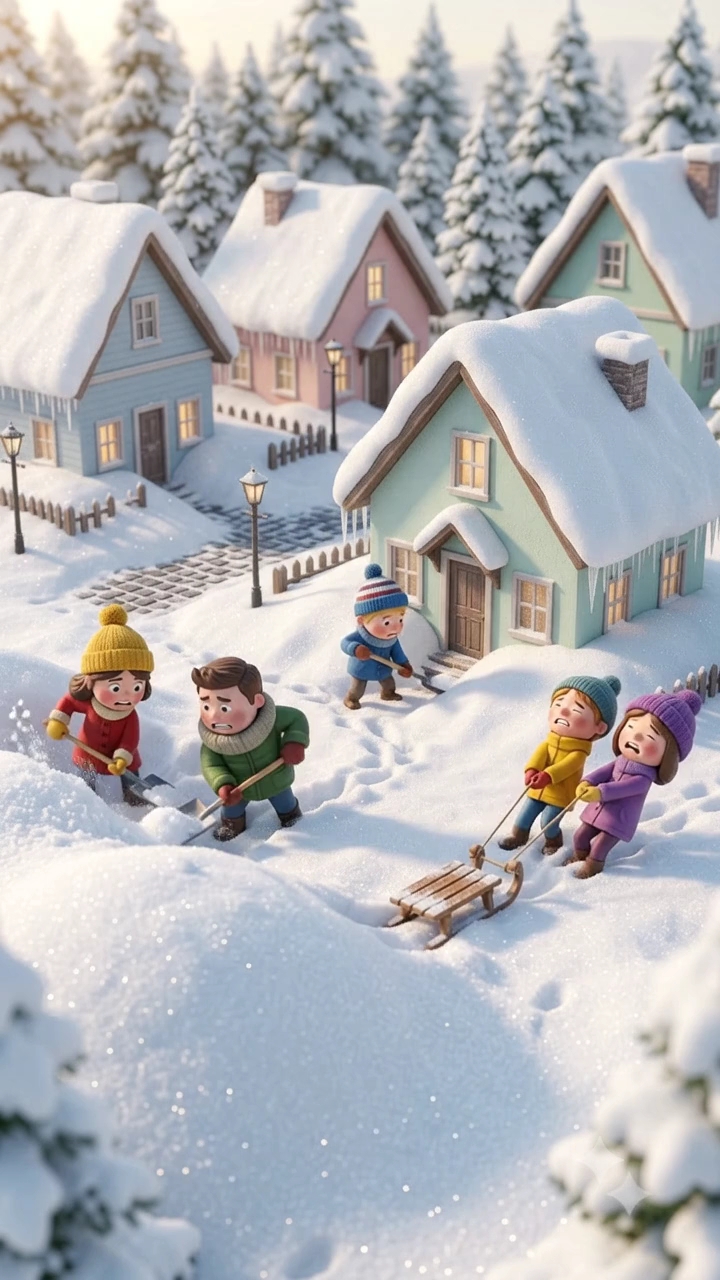 Hair Dryer Ka Magic! Mini Snow Village Ki Safai ❄️💨 #shorts #comedy