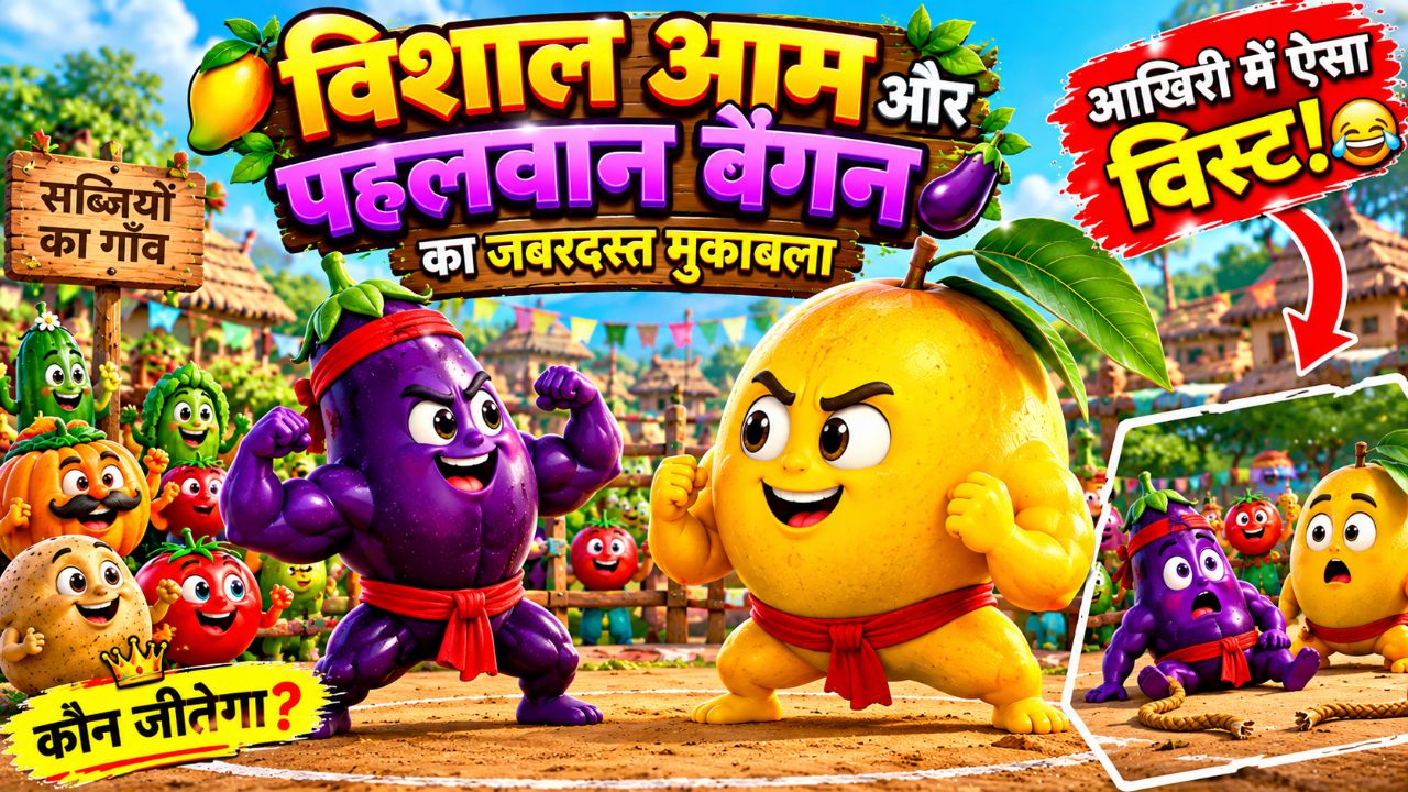 😱 विशाल आम और पहलवान बैंगन का जबरदस्त मुकाबला 💪😂 | मजेदार हिंदी कार्टून कहानी