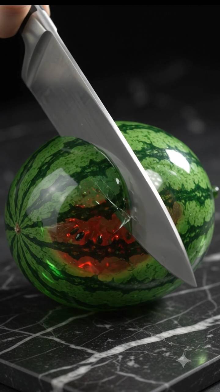 Satisfying Glass Watermelon Cutting 🍉💎 | Relaxing ASMR Sounds #Shorts