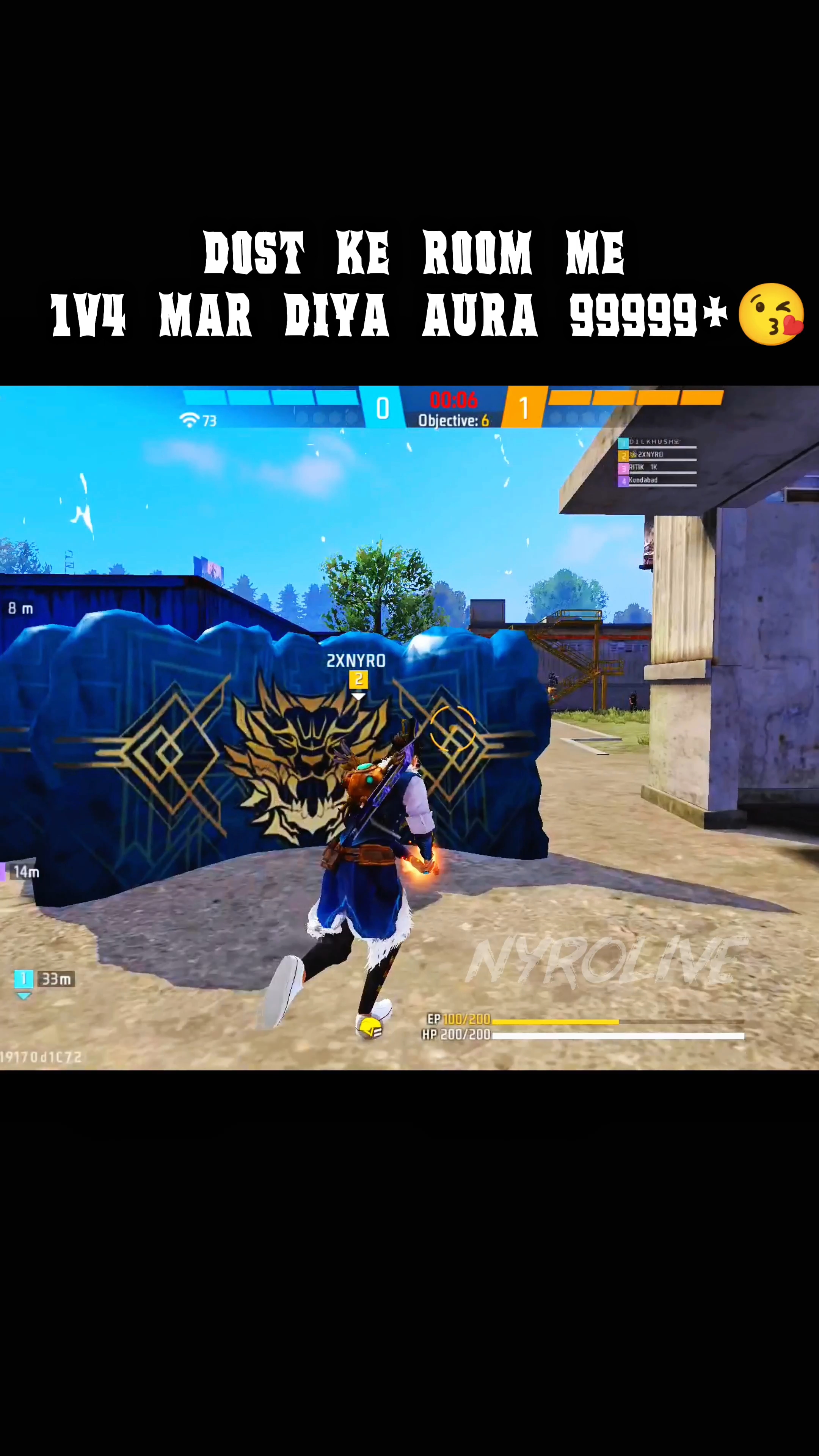 1v4 DESERT EAGLE CLUTCH IN FRIEND'S CUSTOM! 🔥 | 2xnyro Free Fire @Bideo #shorts