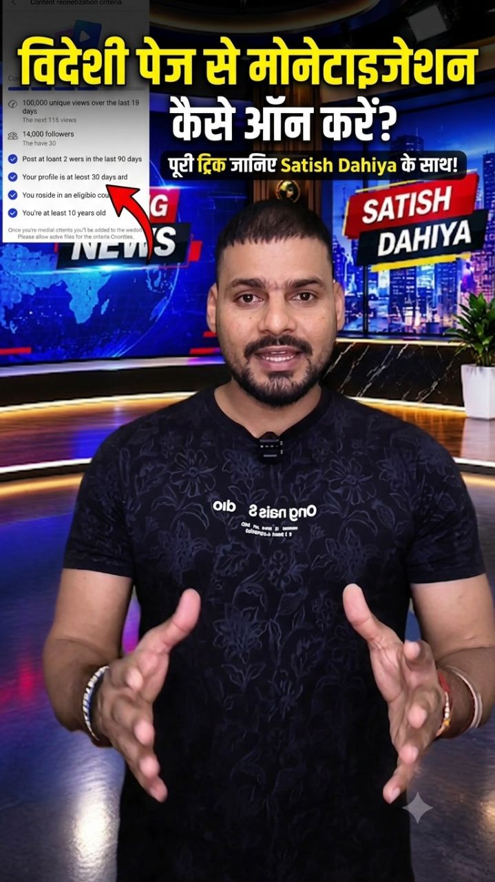 विदेशी पेज से मोनेटाइजेशन कैसे ऑन करें? 💸
​#MonetizationTrick #FacebookMonetization