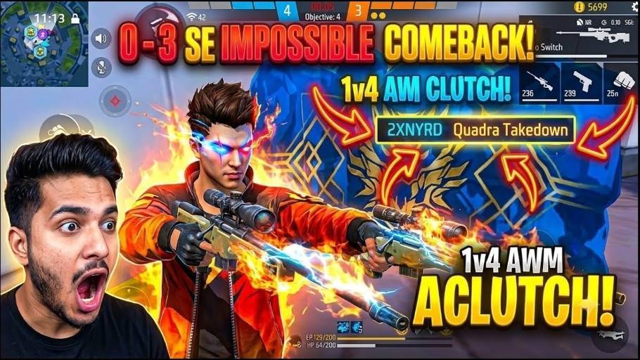 0-3 COMEBACK WITH DOUBLE AWM! 🔥#freefire #bideo #shorts