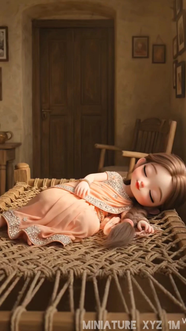 Miniature doll cooking video
