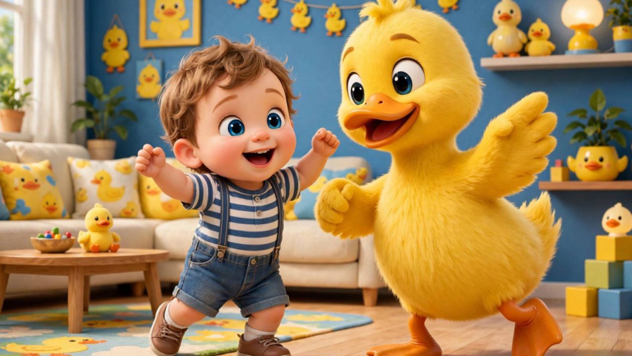 Cute baby dance with duck  #shorts
