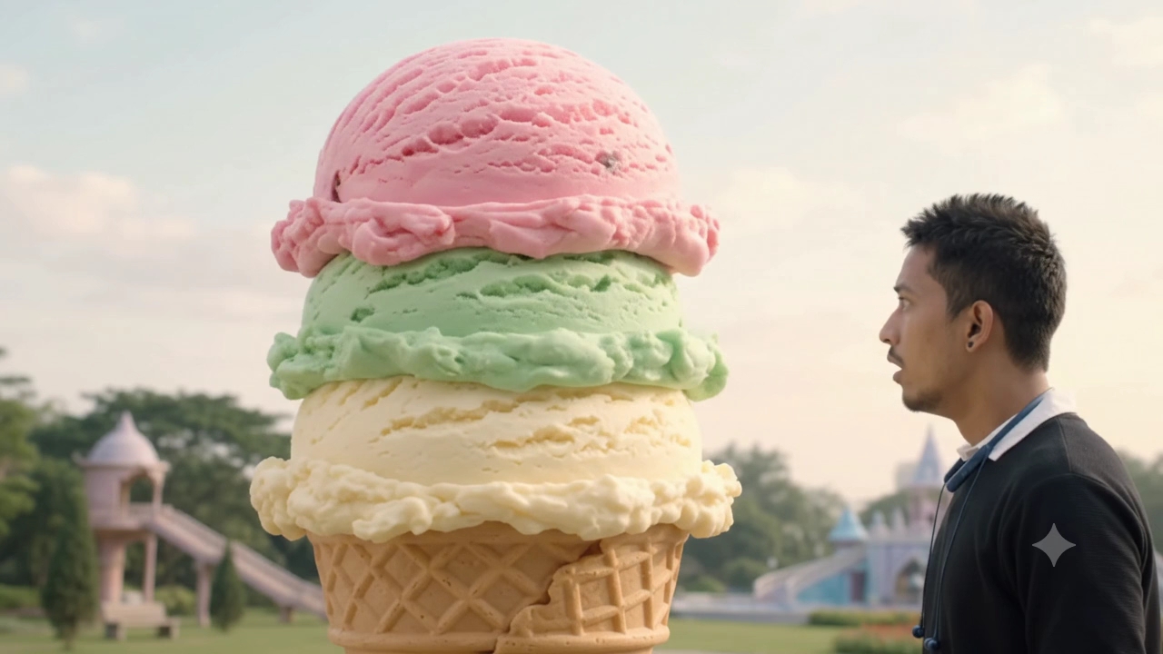 😱 जमीन पर गिरने वाली थी विशाल आइसक्रीम! 🍦🤯 अंदर निकला बर्फ का जादुई महल! 🏰❄️
