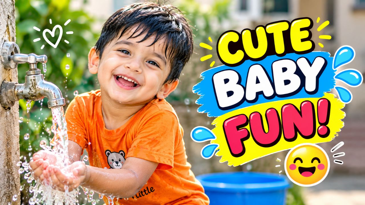 Cute Baby Playing with Water 🚿😍 | Funny Baby Moments | Daily Vlog #Shorts