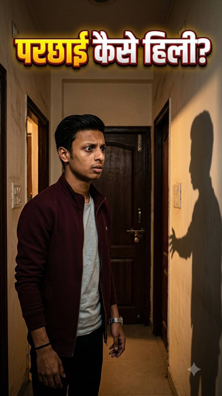 मेरी परछाईं मुझसे पहले कैसे हिली? 😨 असली राज़ अंत में खुलेगा! #MysteryShorts #HindiShorts #Suspense