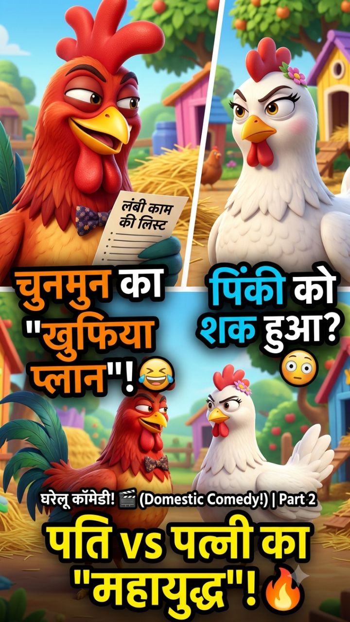 🐓😂 मुर्गे ने बीवी से लिया बदला… लेकिन खुद ही फँस गया! 🤣🔥 #Shorts