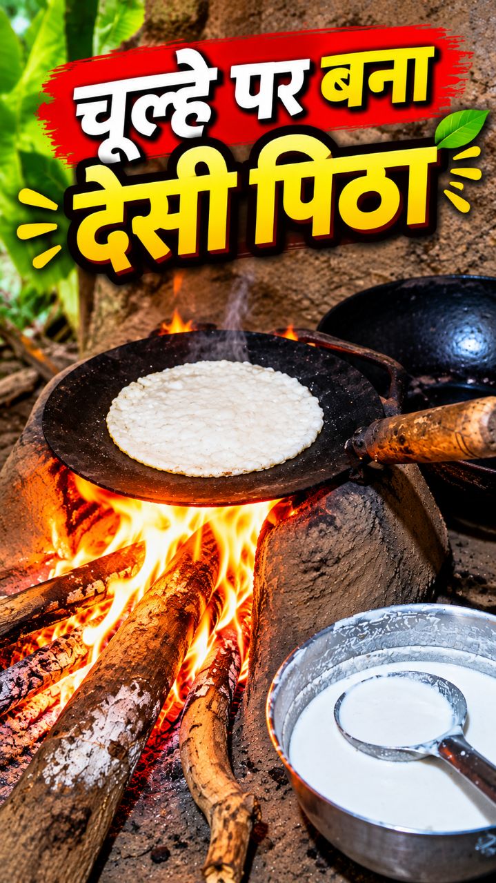 गाँव के चूल्हे पर बना देसी पिठा 🔥😋 | Traditional Village Cooking #bideo