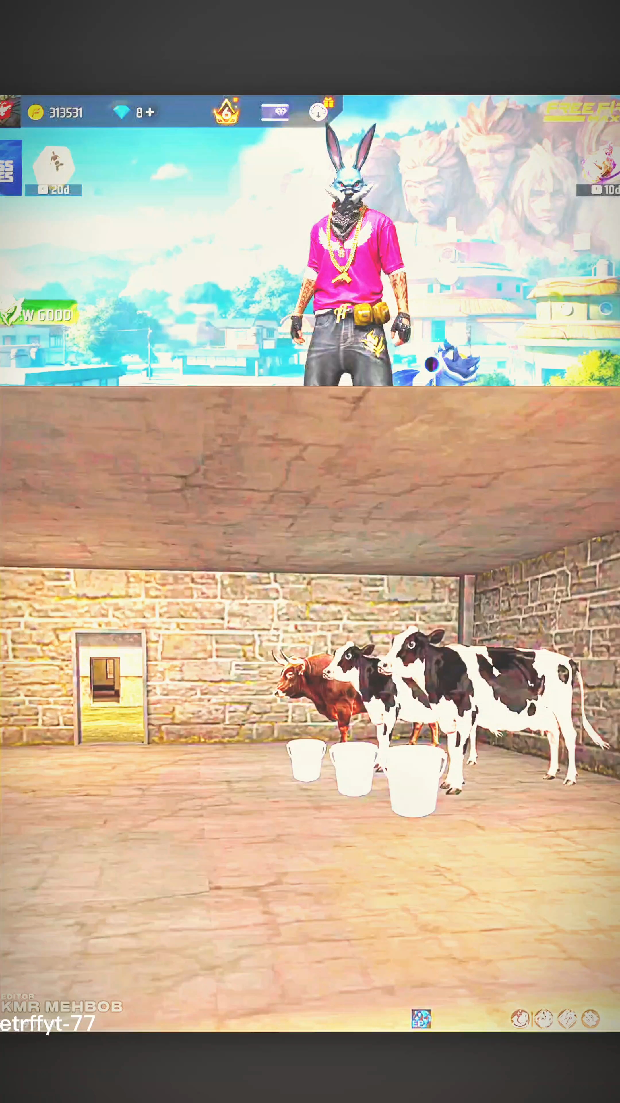 FREE fire cow milk Tungtung sahur #comadyreels #funnyvideo #bideoshort #funnymemes
