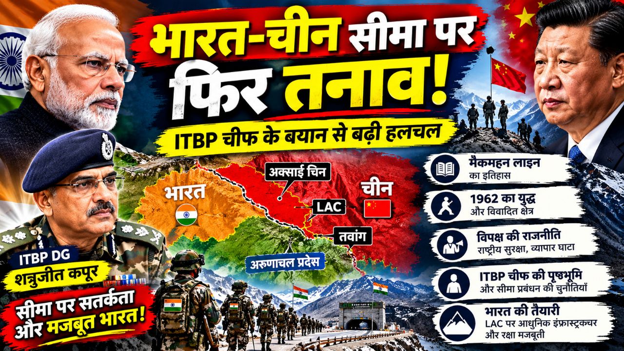 भारत-चीन सीमा पर फिर तनाव! 🇮🇳🇨🇳 ITBP चीफ के बयान से मची हलचल | LAC, तवांग और अक्साई चिन