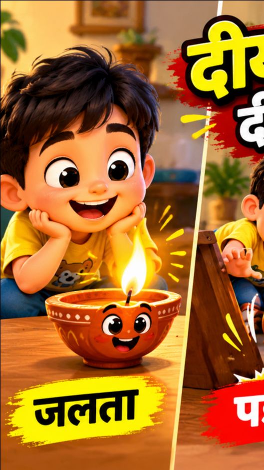😜 ये कैसा दीया है भाई? 😂  #FunnyShorts #AICartoon #Comedy #ViralReels