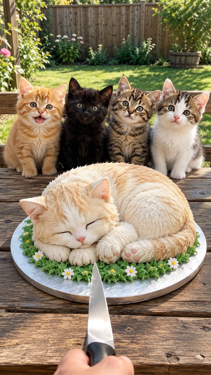 OMG! These Kittens Found a Cake That Looks Just Like Them! 😻🎂 #Shorts