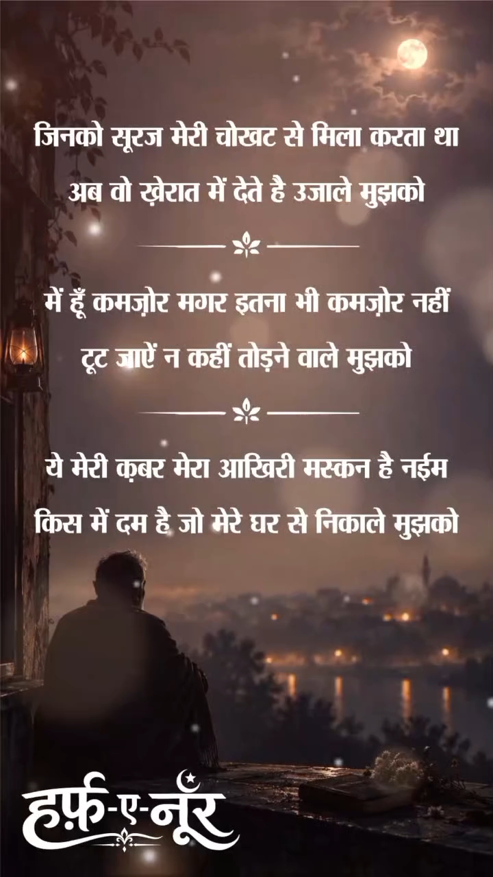 Jinko Suraj Meri Chokhat Se Mila Karta Tha...