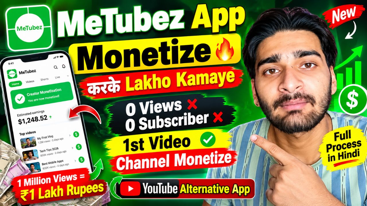 MeTubez App Monetization 🔥 0 Views 0 Subscribers Se Earning?
