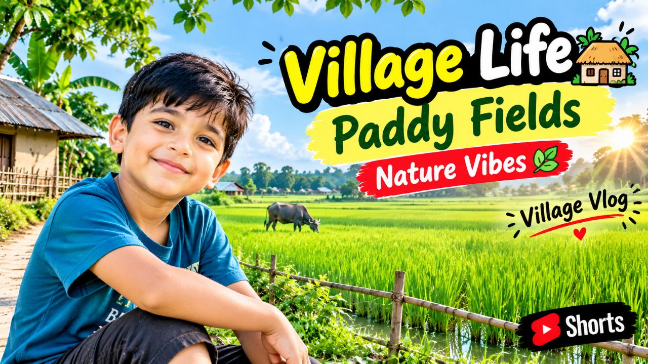 Beautiful Green Paddy Fields 🌾 | Village Life Vlog | Nature Views #Shorts
