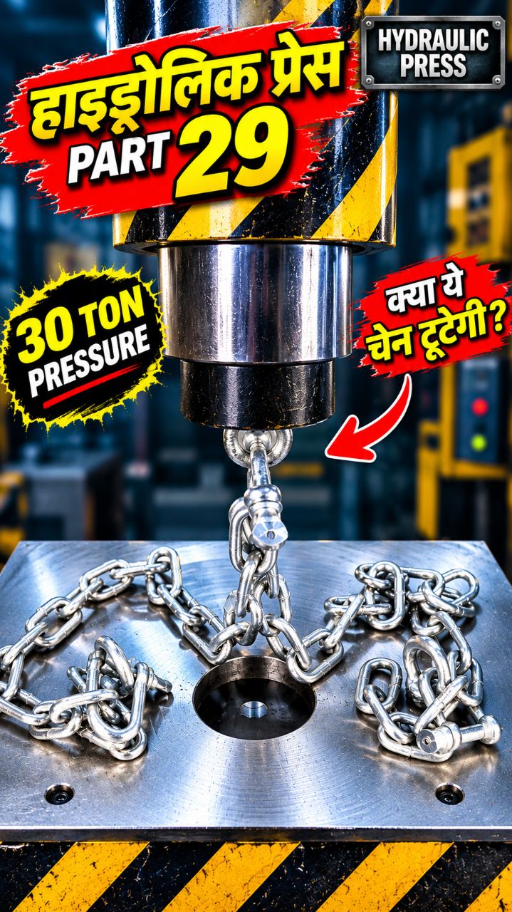 😱 Hydraulic Press Vs लोहे की चेन ⛓️🔥 | क्या 30 टन का प्रेशर चेन तोड़ पाएगा? | Part 29 #Shorts