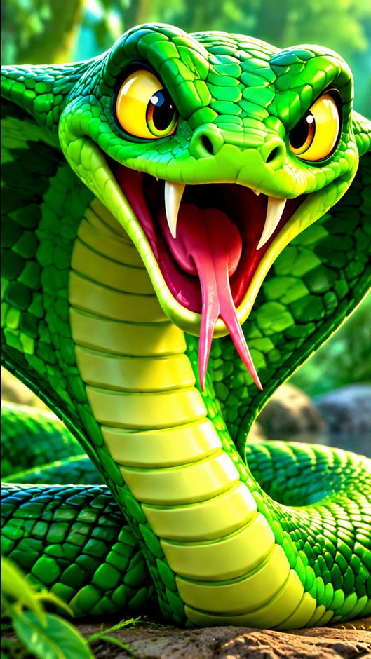 🐍😱 खतरनाक हरा साँप 🐍🔥 | 3D Cartoon Video | Part 1 😍 #shorts