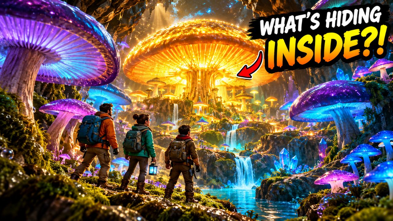 3 Tiny Explorers Discovered a Secret World Inside a Giant Mushroom Forest! 🍄