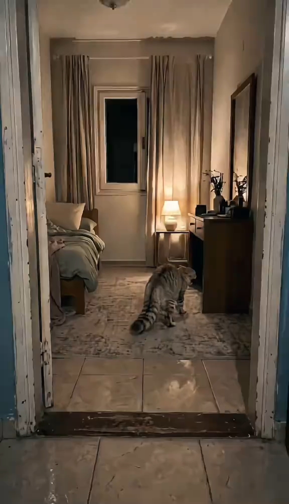 My Cat Saw a Hiding Demon 😰😈 #horror #scary #terror #Halloween #horrortok