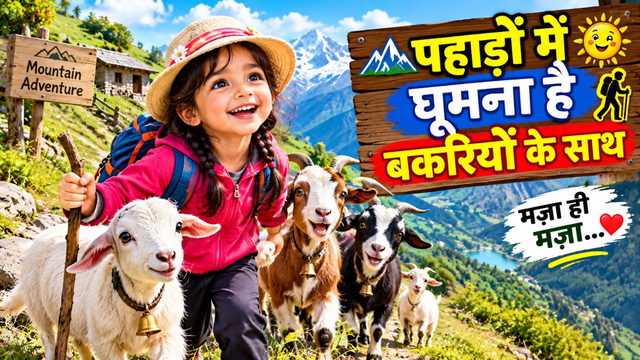 🐐 पहाड़ों में बकरियों के साथ मस्ती 😍🏔️ | मज़ेदार देसी एडवेंचर 😂 #Shorts