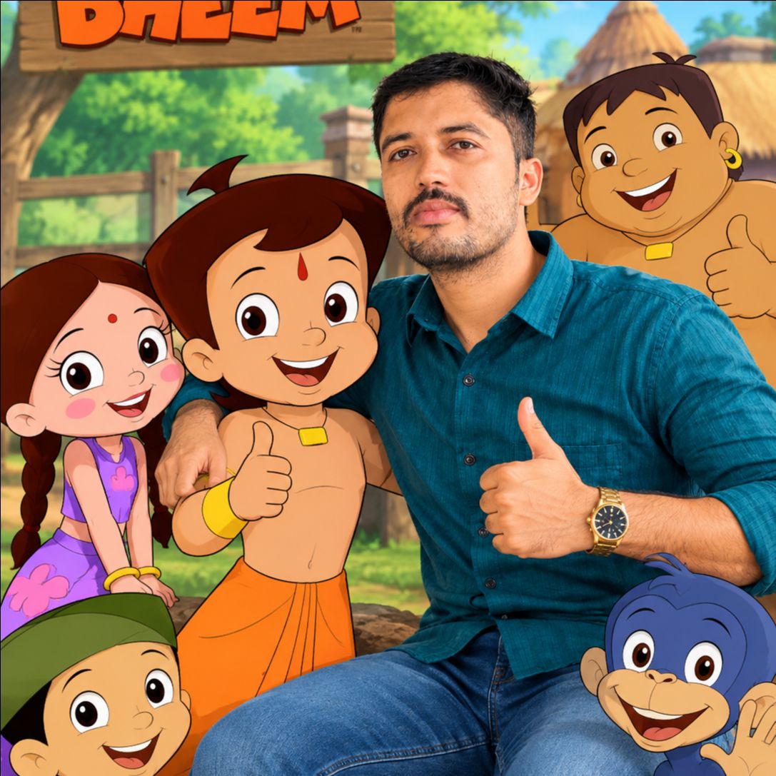 Cartoon with pandey on Bideo