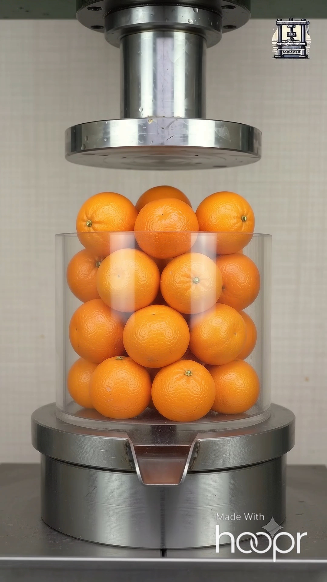 😱 WAIT FOR THE CRUSH! 🍊💥 Hydraulic Press vs Oranges! 🤯 #Shorts #Satisfying #ASMR
