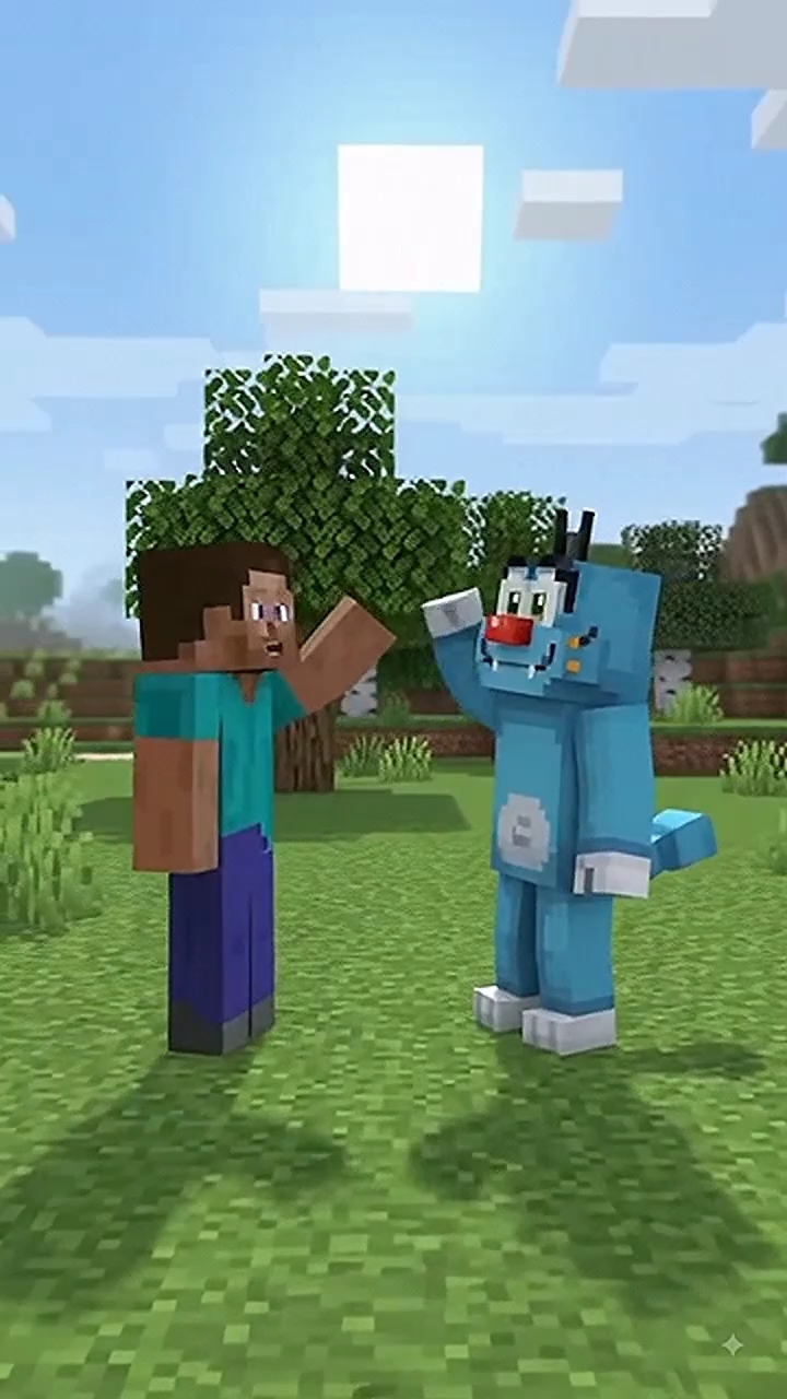 Minecraft Me Aagya Oggy 🐱🎮  Epic Crossover #oggyandthecockroaches #oggy #minecraft #steve