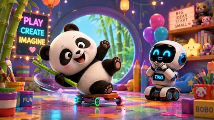 आलसी पांडा का रोबोट पड़ा भारी! 🤣🐼 #Cartoon #FunnyCartoon