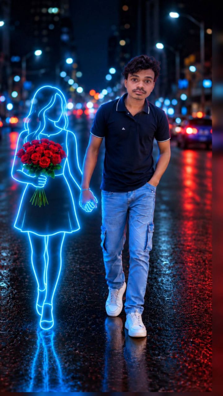 ❤️ Neon Love Story 🌹✨ | Imaginary Girlfriend #Shorts