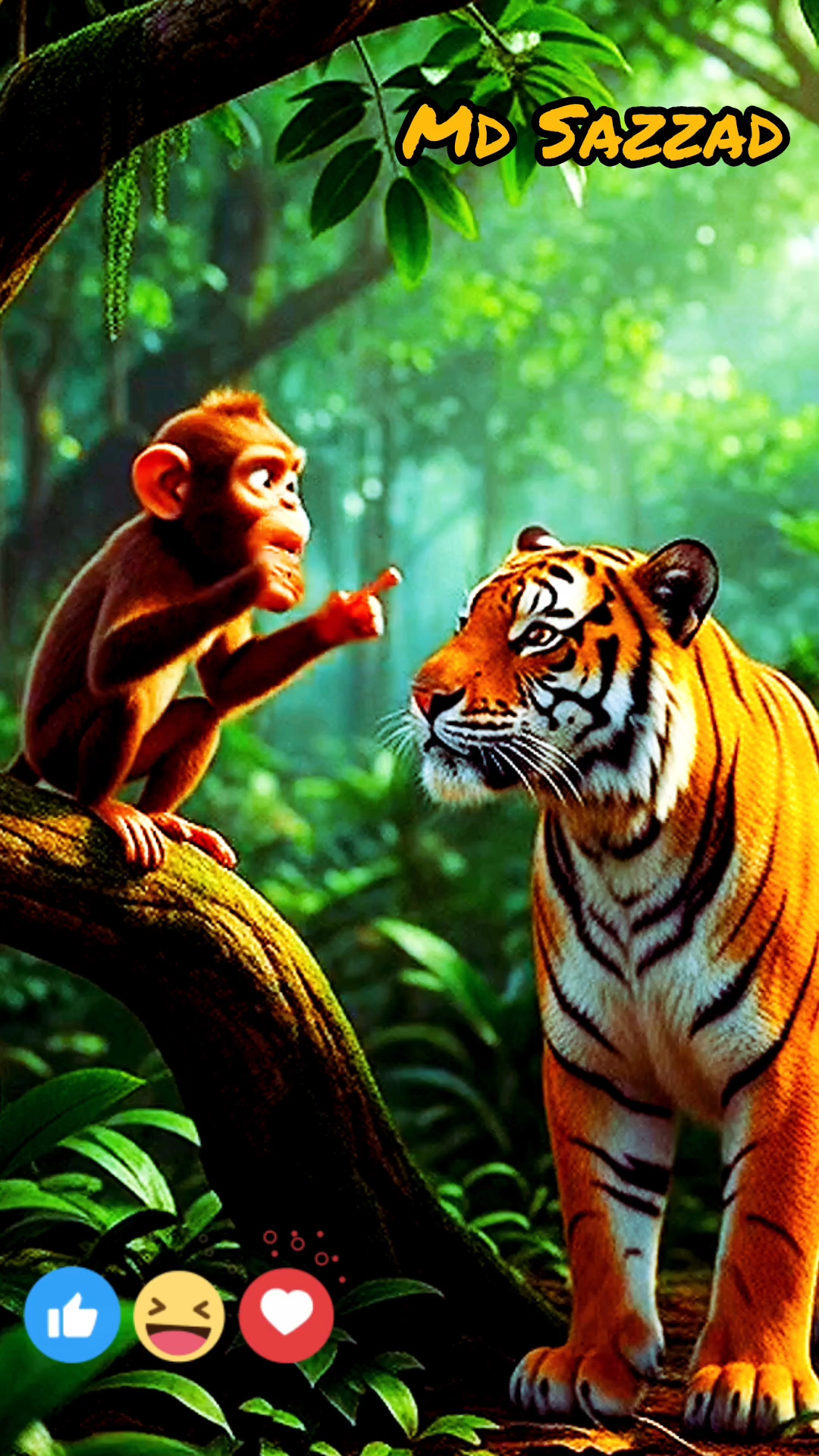 tigers and monkey tell