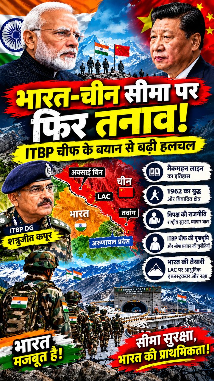 भारत-चीन सीमा पर फिर तनाव! 🇮🇳🇨🇳 ITBP चीफ के बयान से मची हलचल | LAC, तवांग और अक्साई चिन