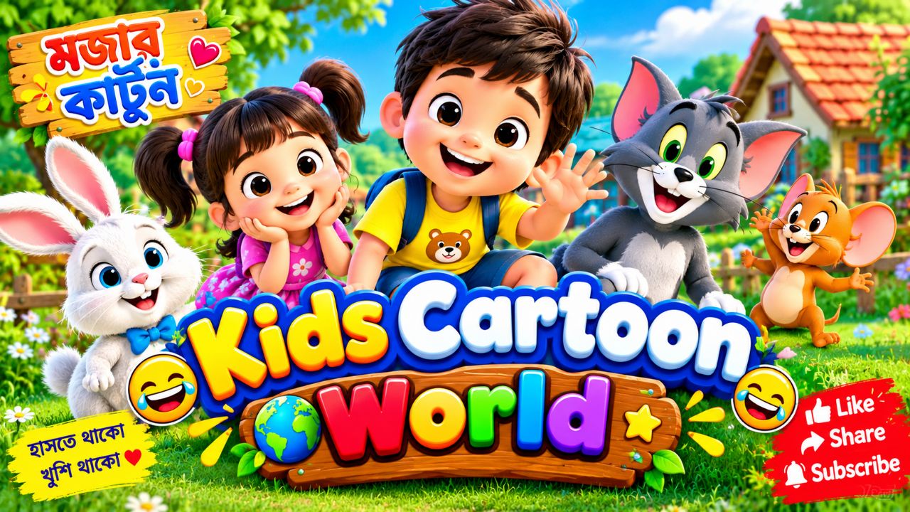 😂 মজার 3D কার্টুন গল্প 🤣 | Funny Cartoon Video |  Kids Cartoon World