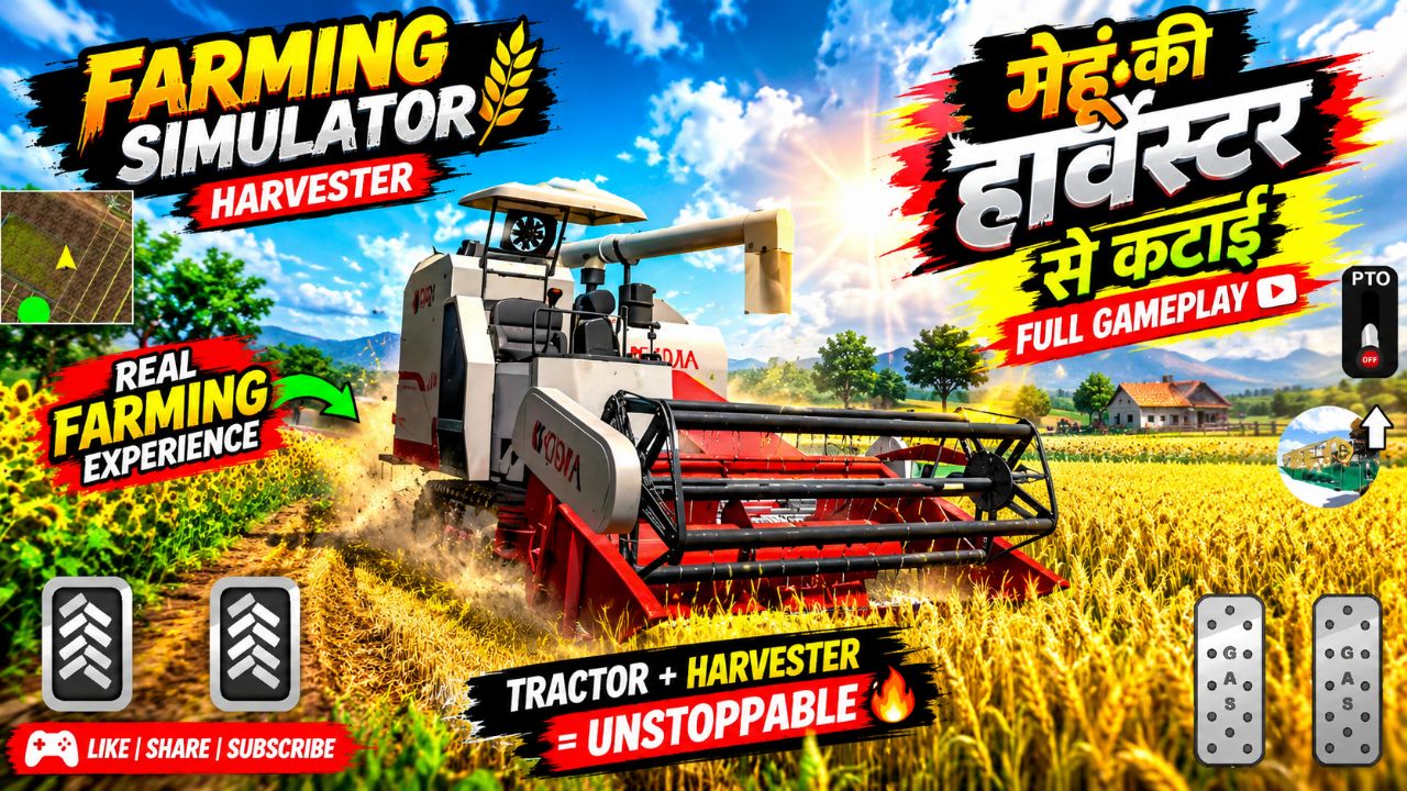 🔥 गेहूं की खतरनाक कटाई 🚜 | Farming Simulator Gameplay in Hindi 😱