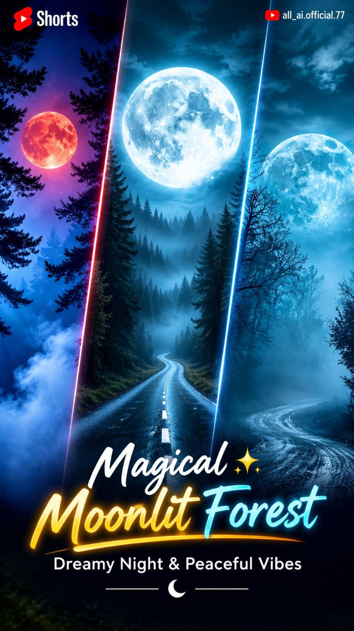🌙 Magical Moonlit Forest ✨ Dreamy Night & Peaceful Vibes #Shorts