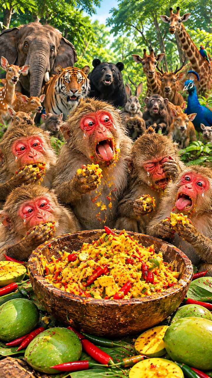 monkey cooking...