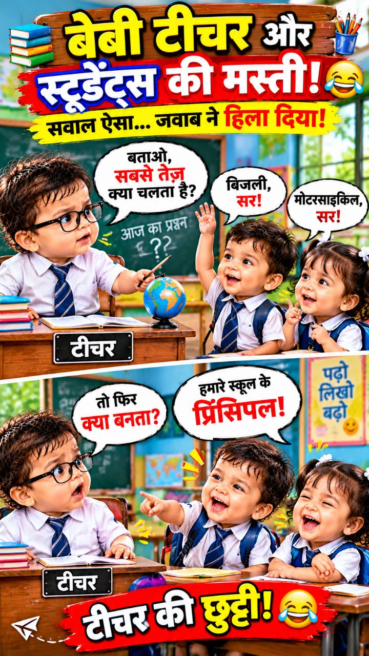 बेबी टीचर की नौकरी गई 😂 प्रिंसिपल निकली उससे भी तेज़! 🤣:
#ViralBaby #FunnyBaby #BabyTeacher